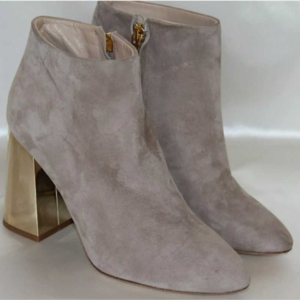 DEE KELLER Soft Buff Nubuck Suede Leather Zip Ankle Boots Sz 6.5 EU37 ITALY $298